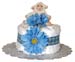 Mini One Tier Blue Flowers Diaper Cake